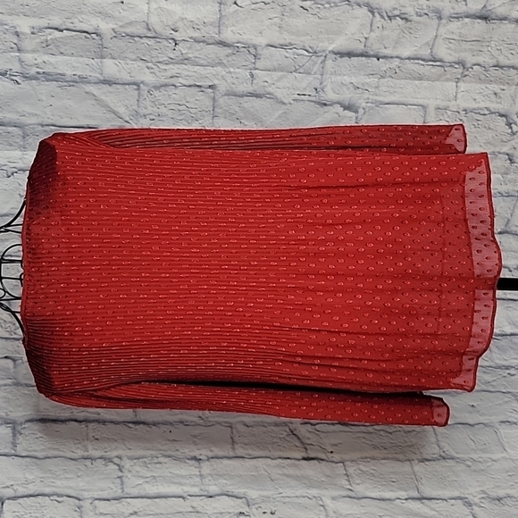 MAX STUDIO Red Abstract Crinkled Blouse Small‎ - Picture 5 of 6